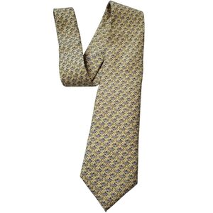 Vineyard Vines Neck Tie Yellow Blue Shark Print 100% Imported Silk